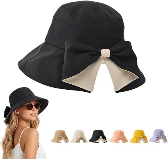 Classic black bow sun hat