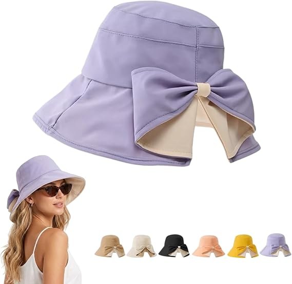 Lavender bow sun hat