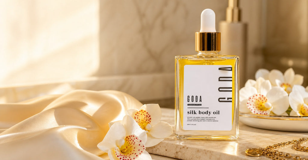 GODA Silk Body Oil luxury spa hero image