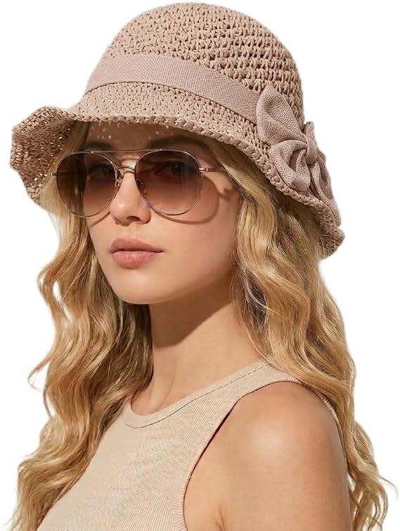 Women's Foldable Wide Brim Bow Sun Hat